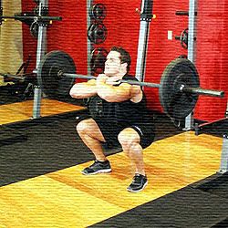 Squat o sentadillas frontales con barra | Masculino Squat o sentadillas frontales con barra | Masculino