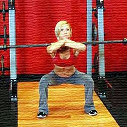 Squat o sentadillas frontales con barra | Femenino Squat o sentadillas frontales con barra | Femenino